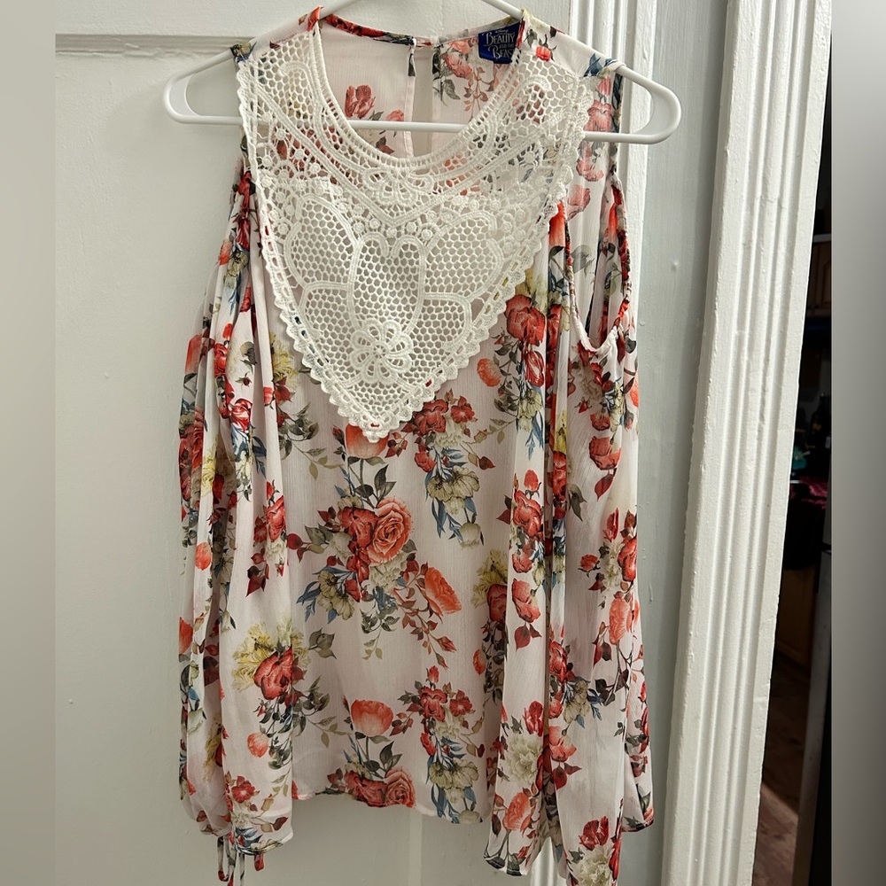 Disney Beauty and the Beast Floral Blouse